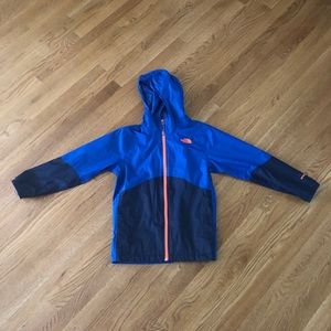 Boys blue lightweight windbreaker rain jacket.